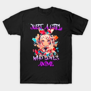 Just A Girl Who Loves Anime 8 Cute Anime Girl Anime Lover T-Shirt